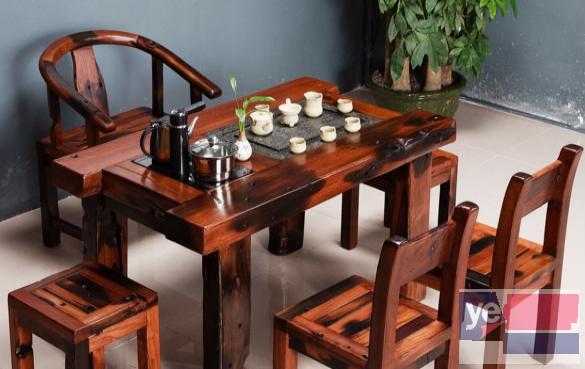 阿里实木家具办公桌茶桌椅子老船木客厅家具沙发茶几茶台餐桌案台