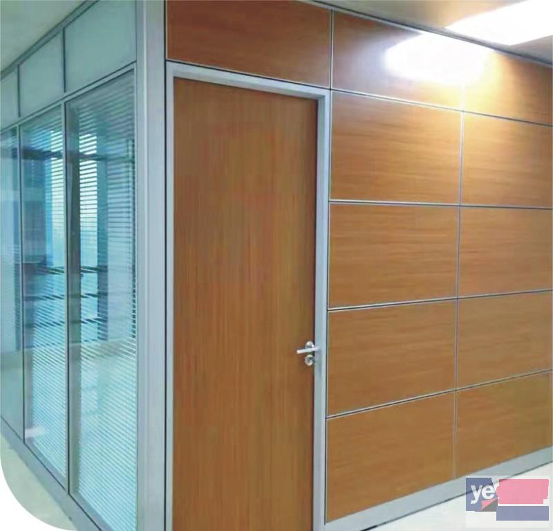 办公室厂房钢化玻璃高隔断墙带百叶隔间活动隔断墙隔音单双玻璃