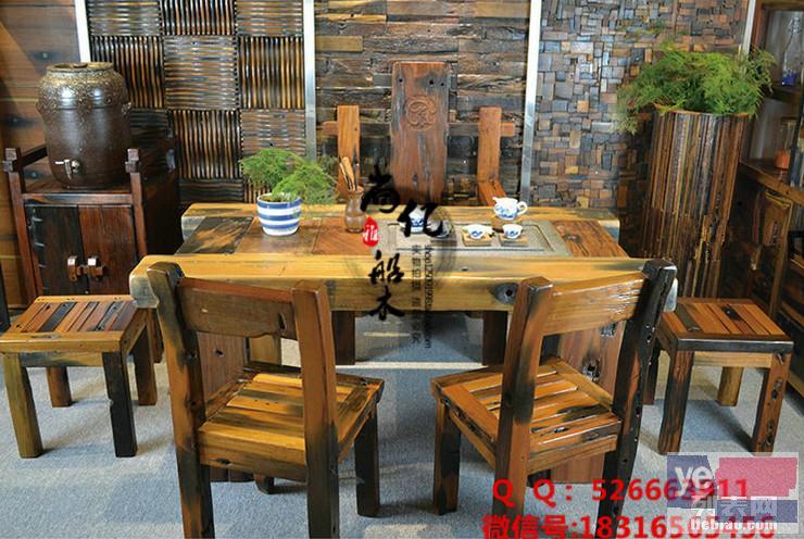 尚亿船木家具茶桌椅子组合客厅中式功夫泡茶桌