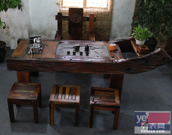 马鞍山市老船木茶桌椅子仿古茶台实木沙发茶几餐桌办公桌家具案台