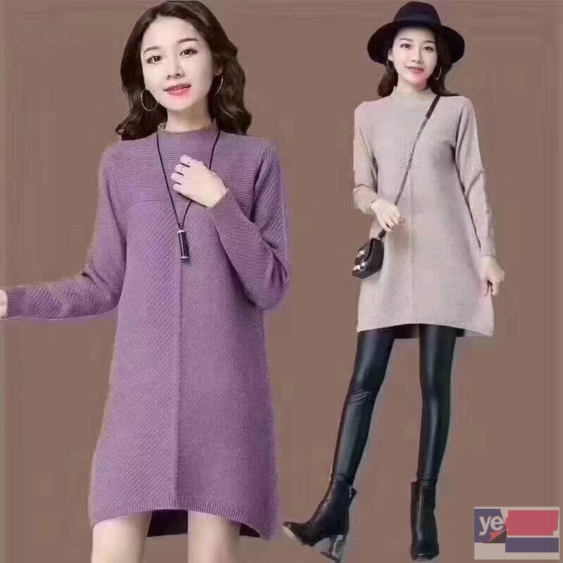 秋冬季新款女装韩版针织库存外贸 便宜地摊女式毛衣厂家