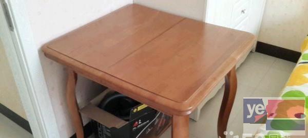 实木餐桌可加长99新，闲置一年半价出手，尺寸78