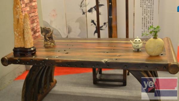 锡林郭勒市老船木家具茶桌椅子沙发茶几茶台餐桌博古架办公桌罗汉