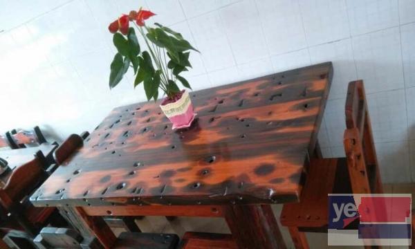 老船木茶桌椅组合仿古功夫泡茶台中式简约茶几实木餐桌