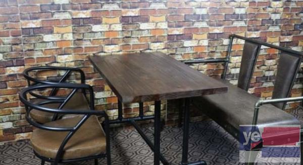 厂家直销美式户外实木复古休闲咖啡厅奶茶店快餐桌椅会议办公桌椅